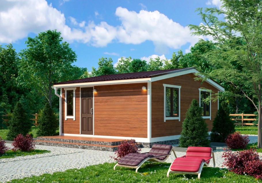 Дачный домик 5х4 одноэтажный каркасный