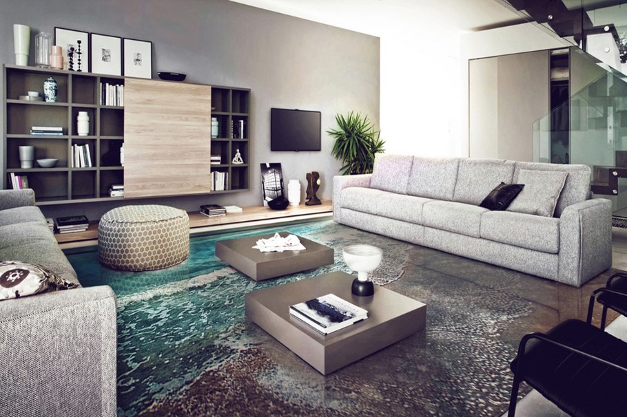 Наливной пол в гостиной