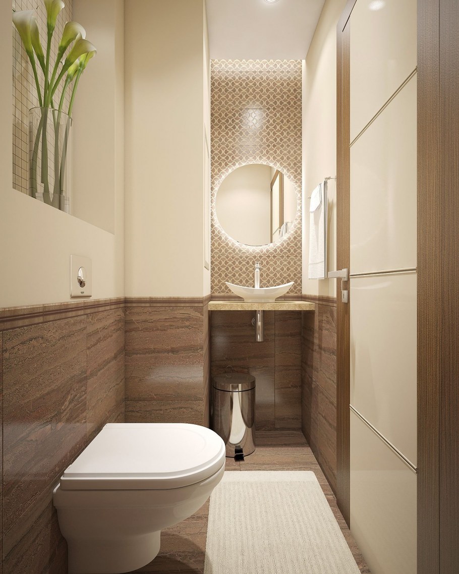 Туалет в бежевом цвете