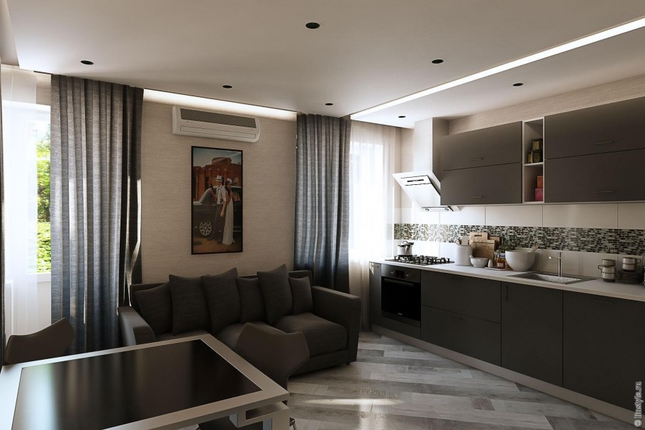 Современная планировка кухни гостиной