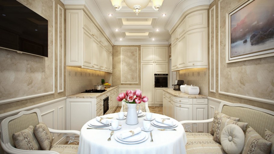 Кухня 10кв.м. с балконом в стиле Прованс