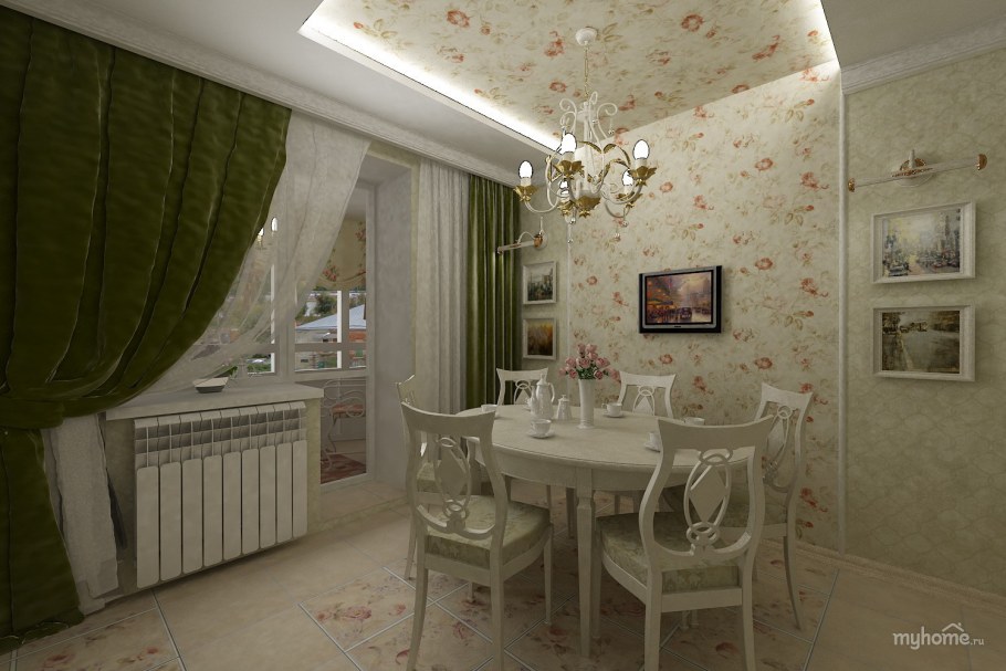 Кухня в Прованс стиле белая 9м2