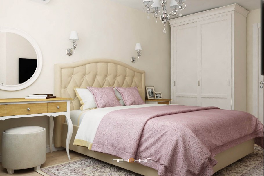 Интерьер спальни Печеный