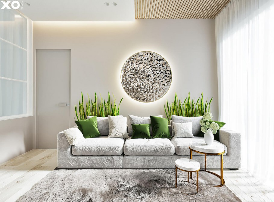 Люстры в интерьере гостиной Минимализм