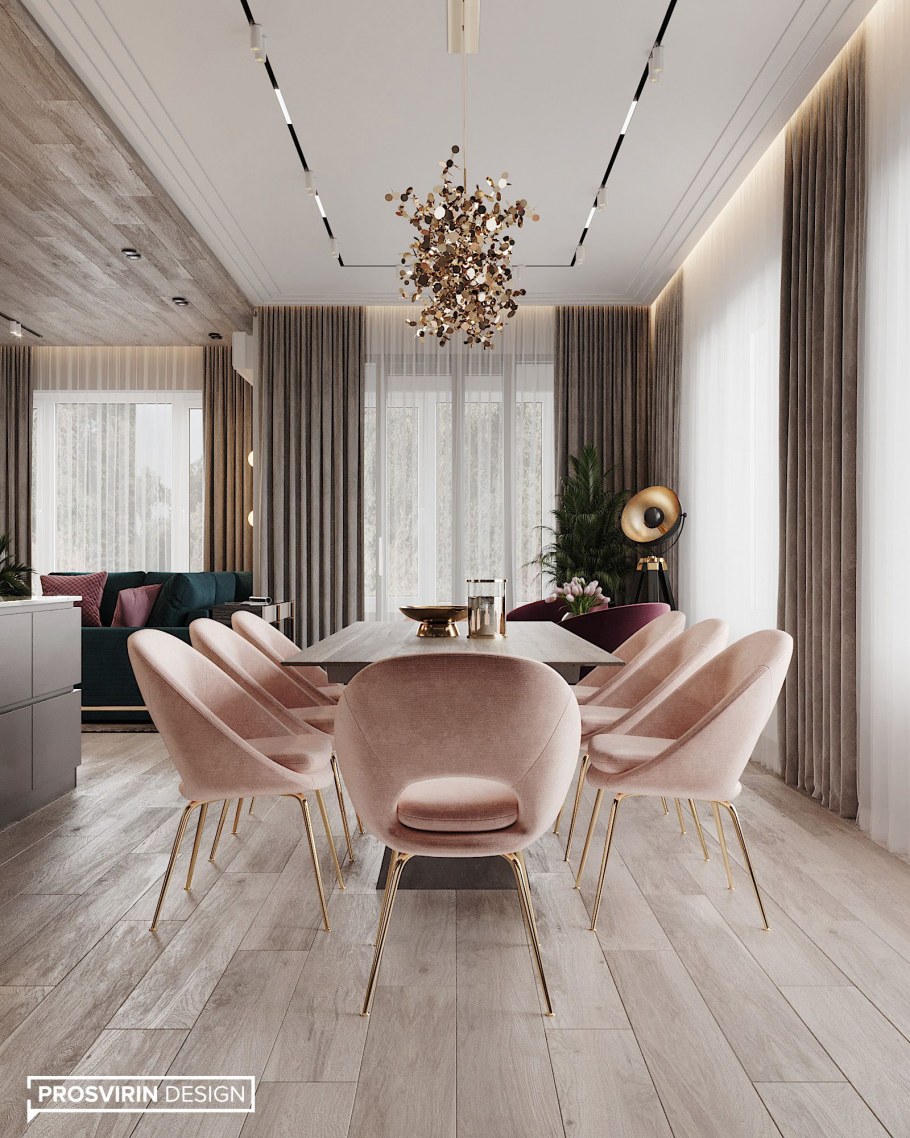 Кухня-столовая в стиле Контемпорари