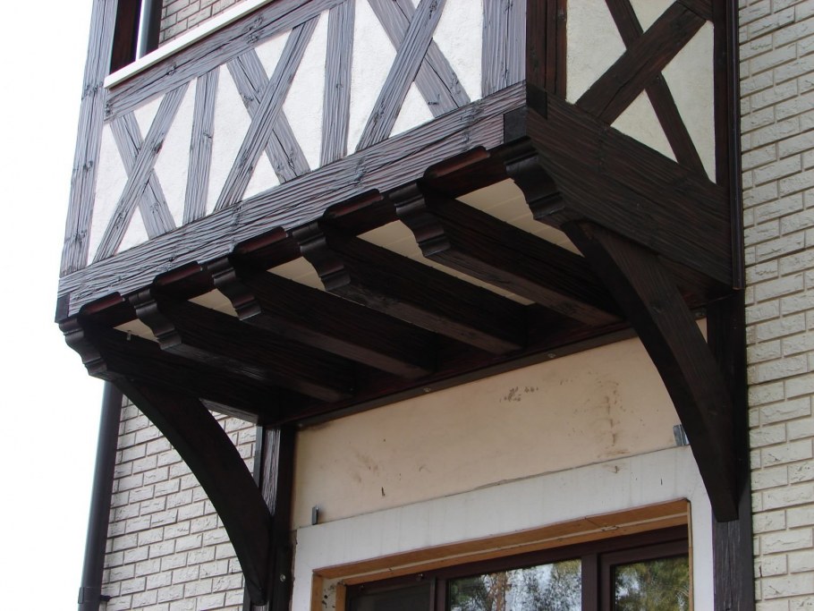 Хозблок в стиле фахверк