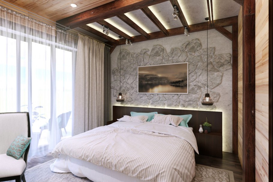 Спальня в загородном доме на Франция