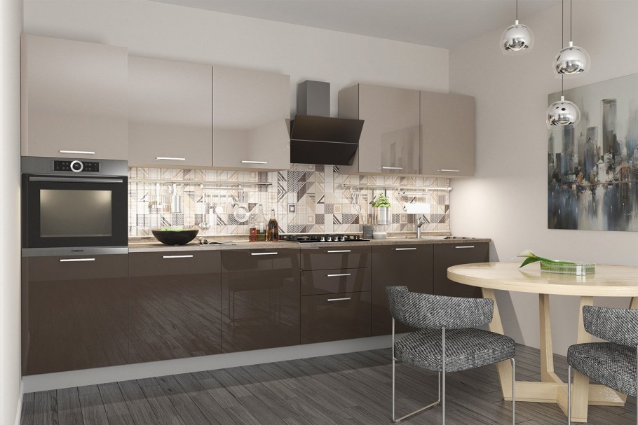 Сочетание серого цвета на кухне