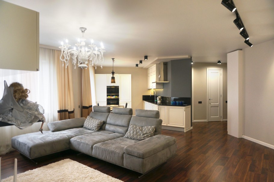 Реализованный дизайн-проект гостиной