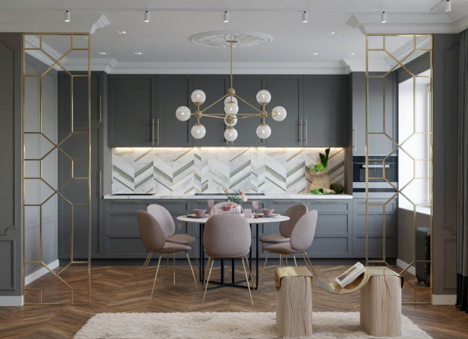 Кухня гостиная современная классика