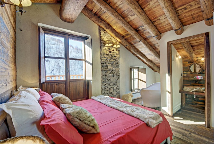 Шале Италия Альпы спальня