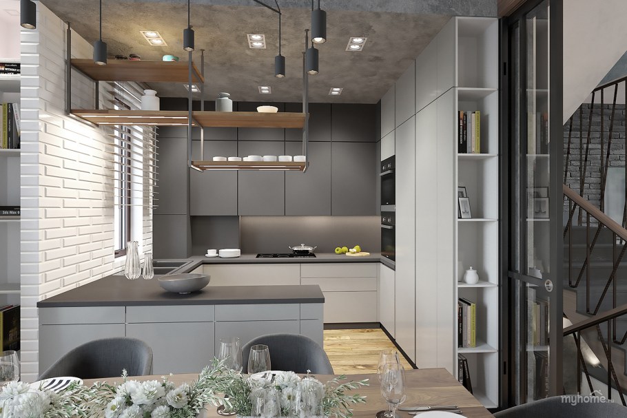 Интерьер в стиле лофт в маленькой квартире