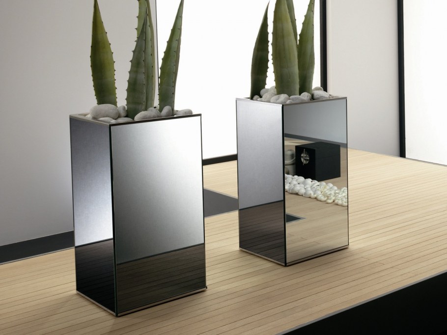 Зеркальные горшки для цветов