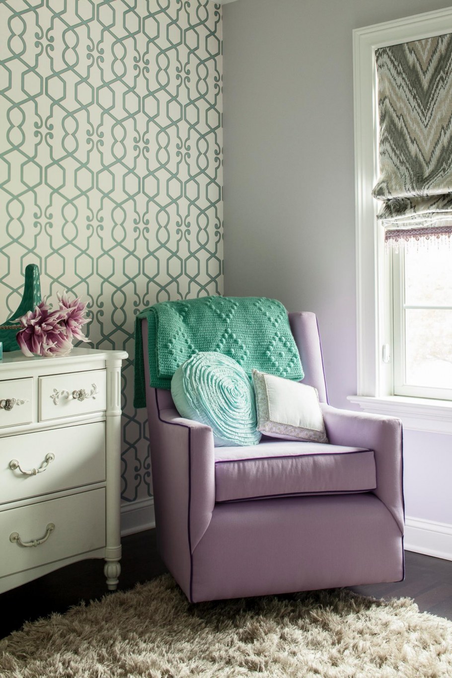 Мятно лавандовый интерьер