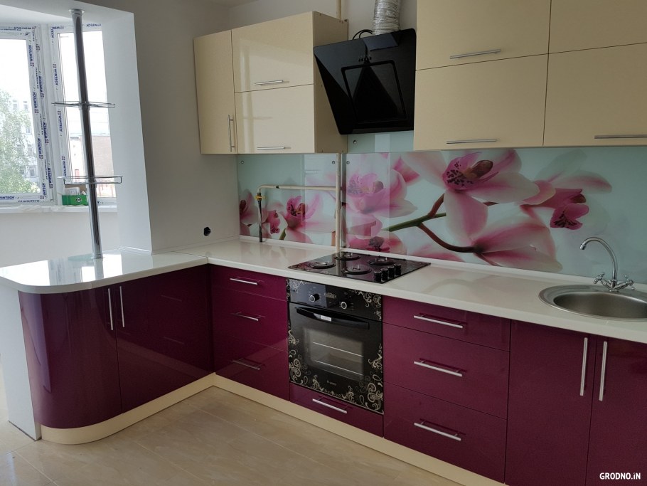 Кухня "бордо-Виолет" 1,8м