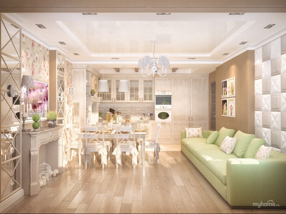 Кухня-гостиная в стиле Прованс