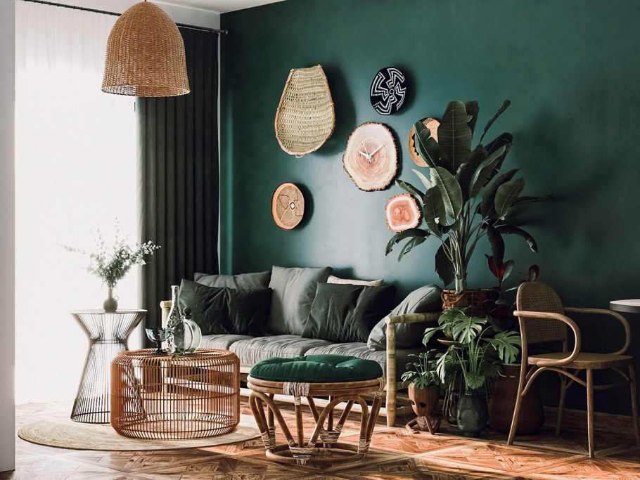 Зал в тропическом стиле