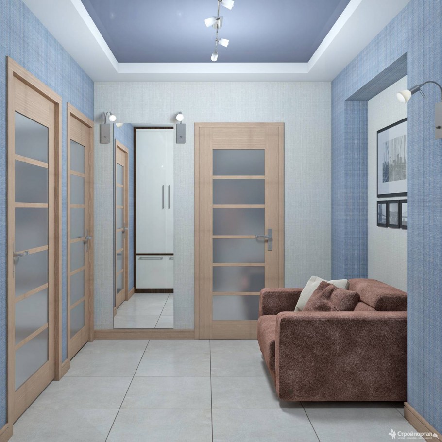 Темно синяя прихожая