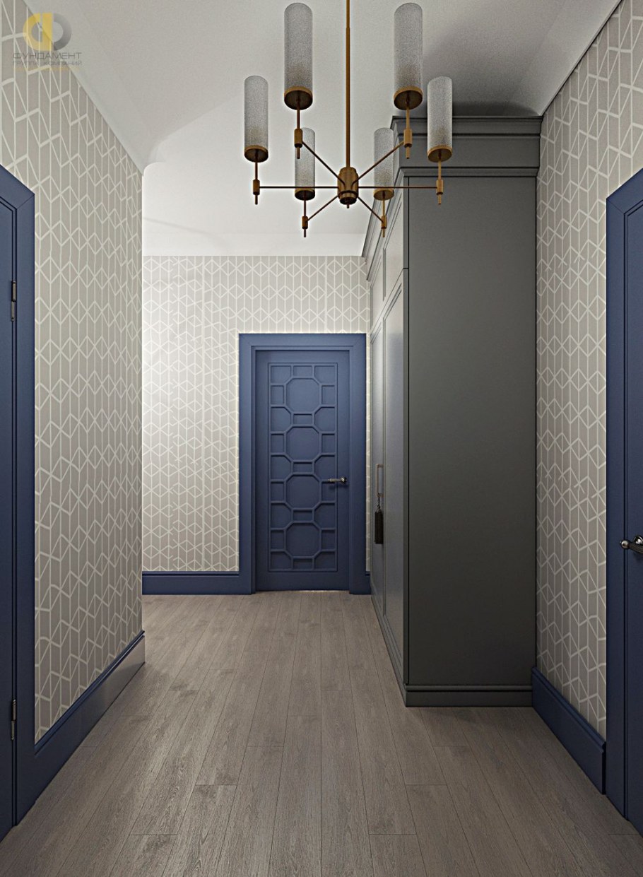 Серо голубая прихожая