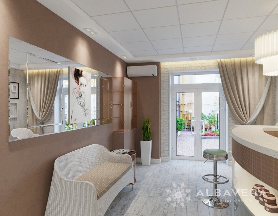 Дизайнерский салон красоты интерьер