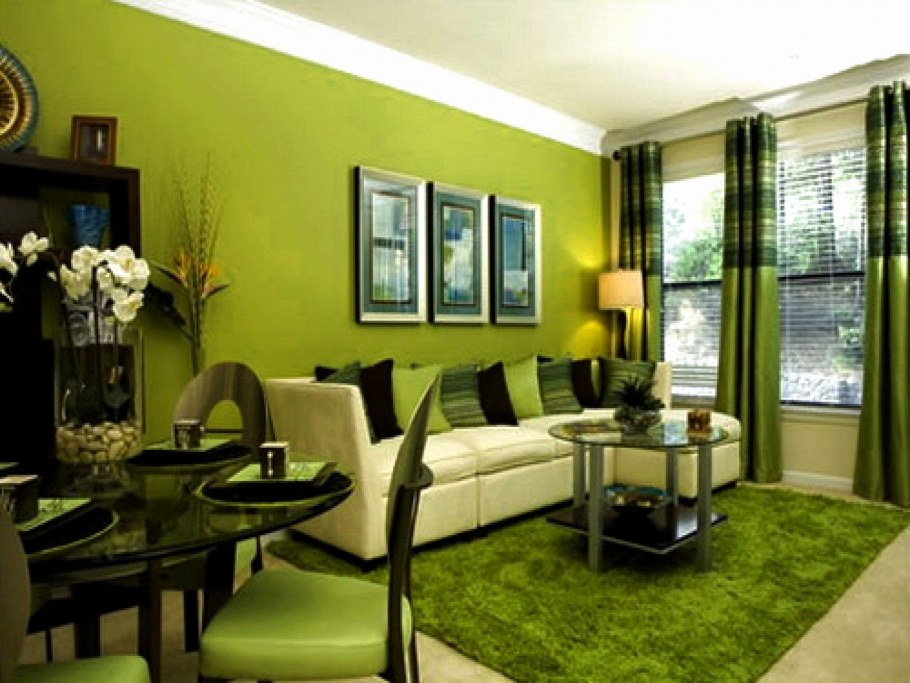 Желто-зеленый цвет в интерьере