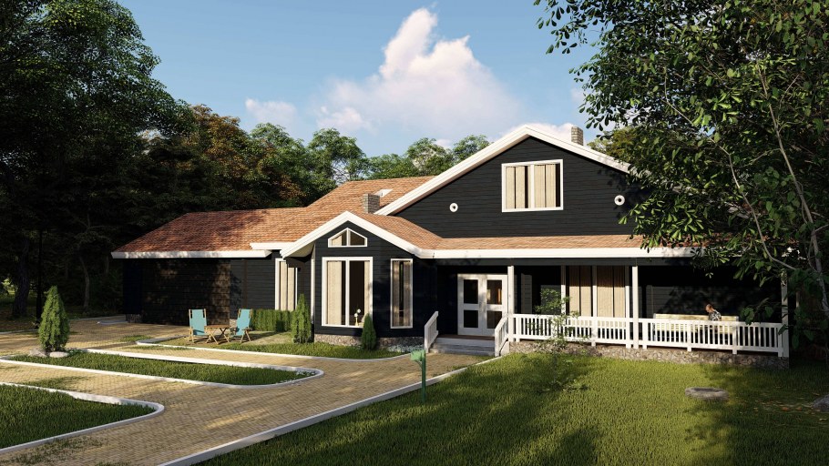 Домик в стиле ранчо США