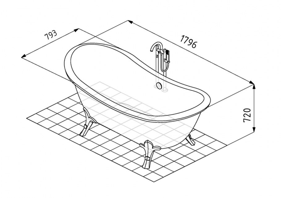 Fiinn отдельностоящая ванна a-5012 Альбертина 1700х740х590