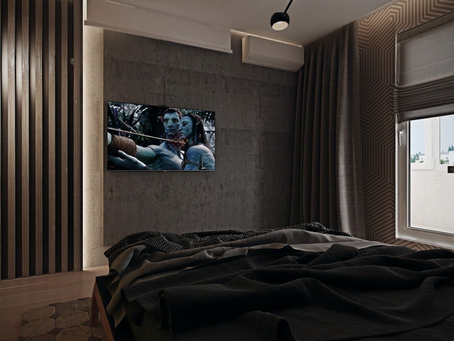 Тёмная спальня подростка