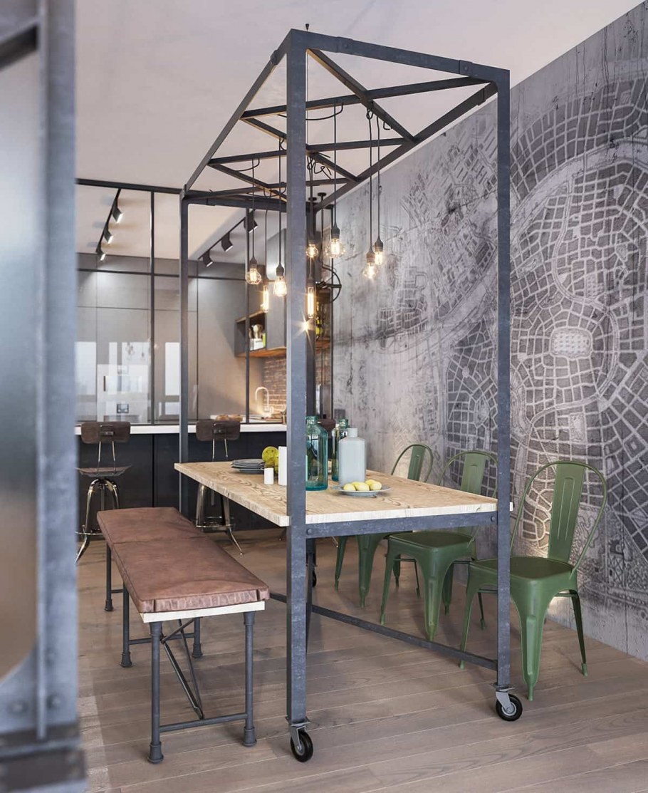 Диван в стиле Индастриал лофт