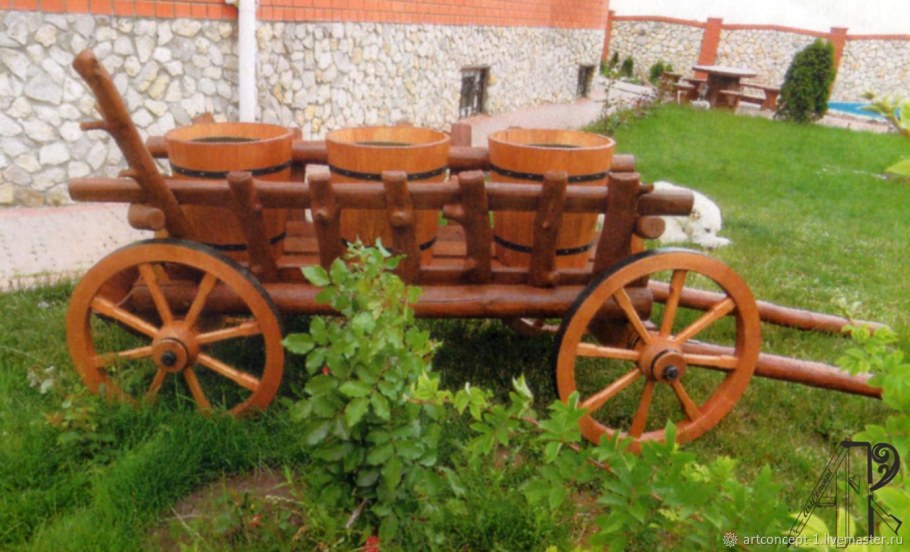 Телега декоративная для сада
