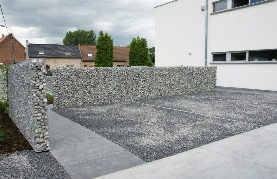 Габионы на фасаде