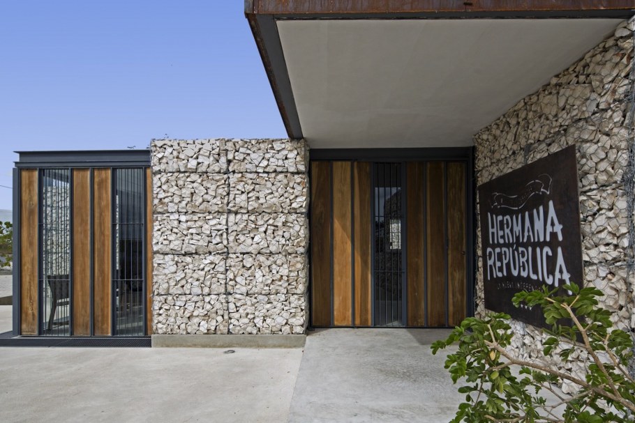 Габионы в архитектуре фасад