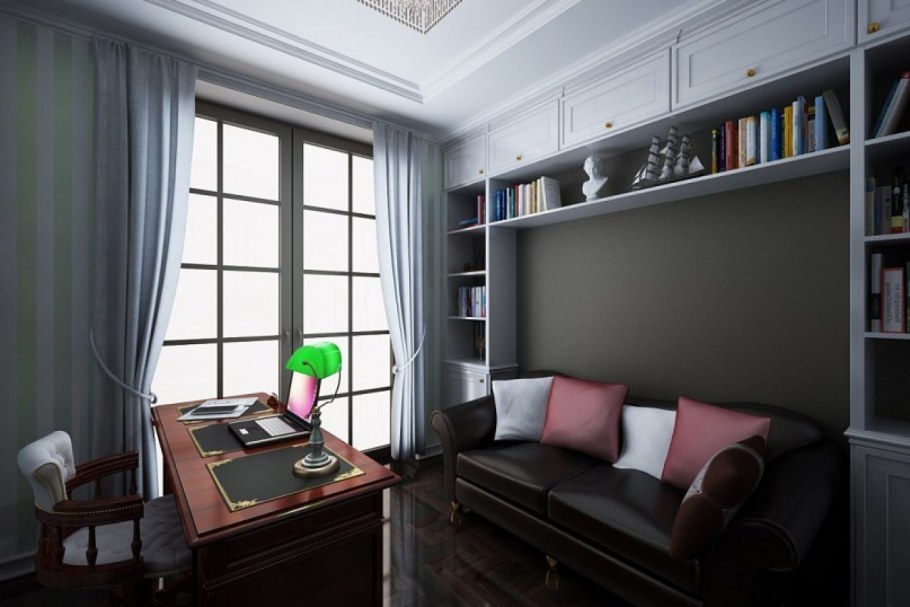 Комната кабинет с диваном