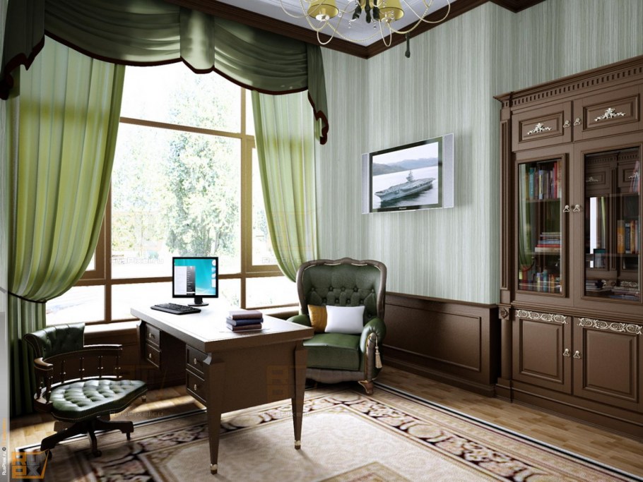 Визуализация интерьера кабинет