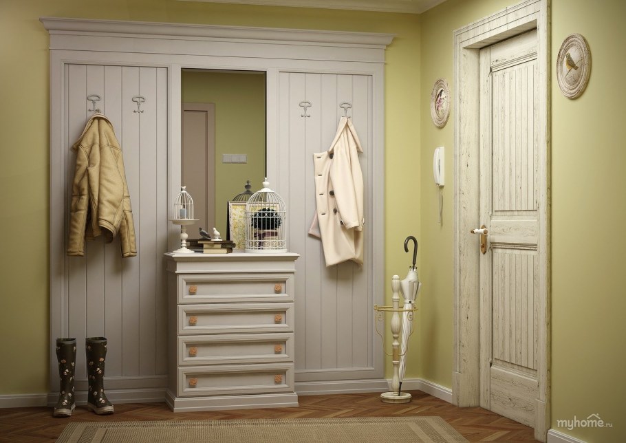 Белая прихожая в стиле Прованс