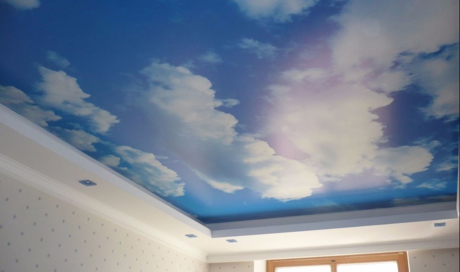 Натяжной потолок облака