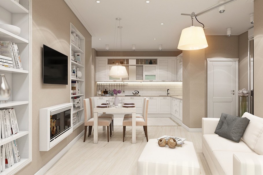 Кухня гостиная икеа 13м