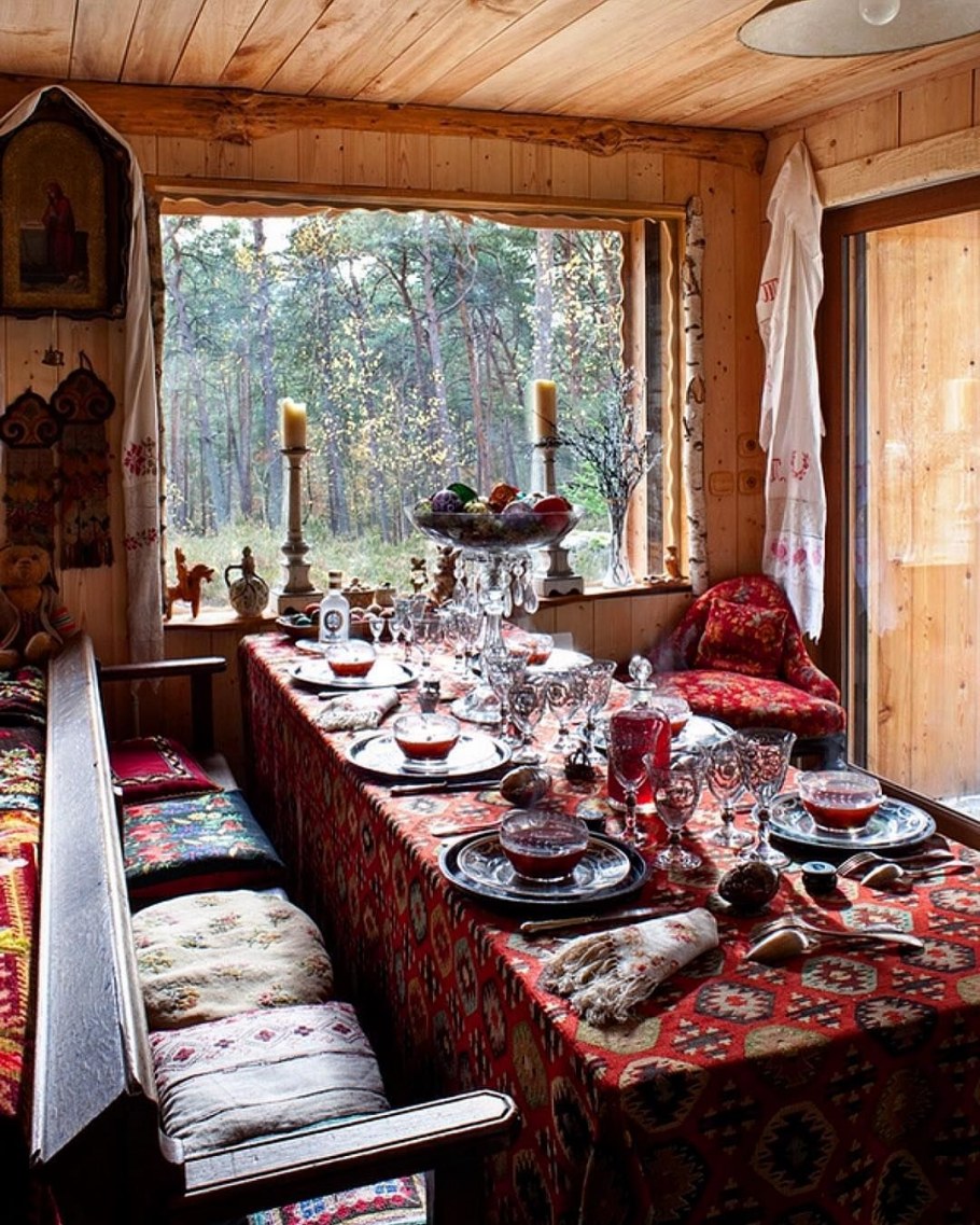 Деревенский интерьер в русском стиле