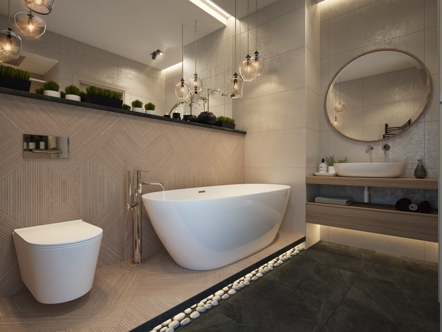 Интерьер ванной комнаты плитка