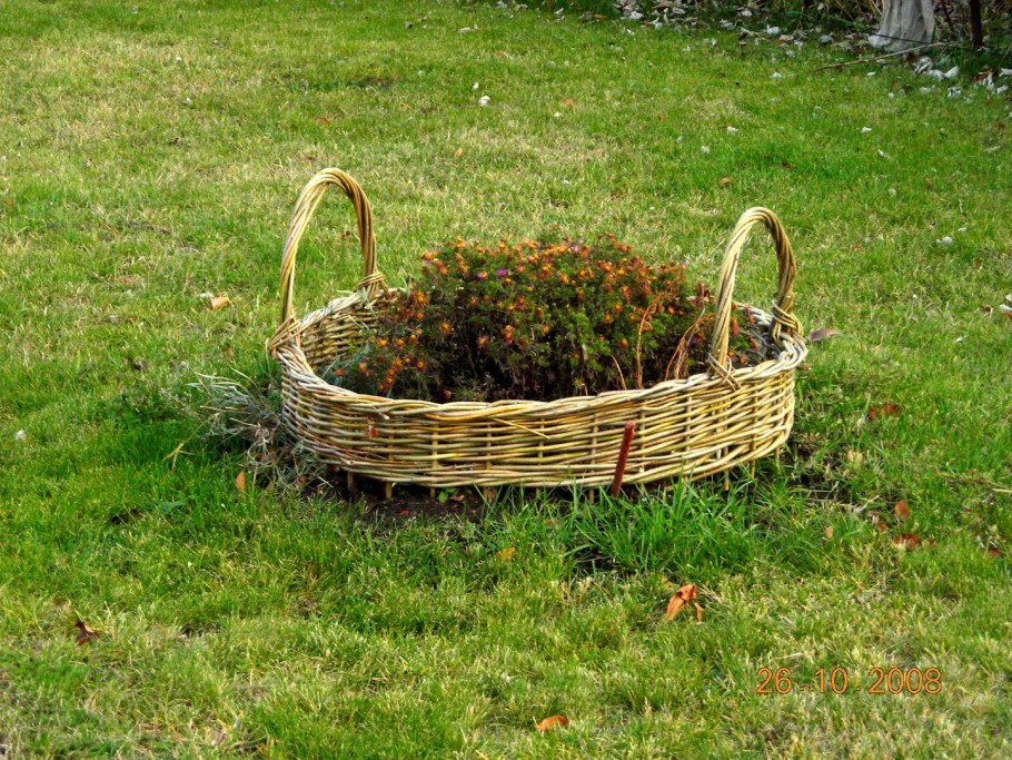 Клумбы из ивовых прутьев