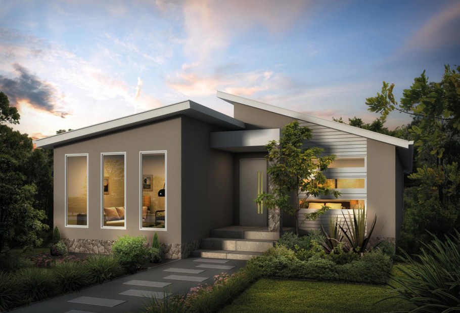 Дом 100 кв с односкатной крышей