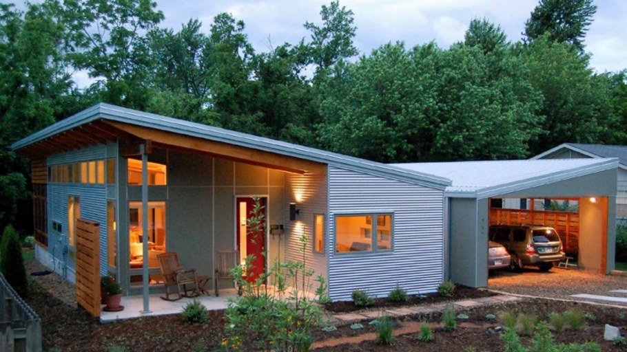 Одноэтажный дом с односкатной крышей 150 кв м