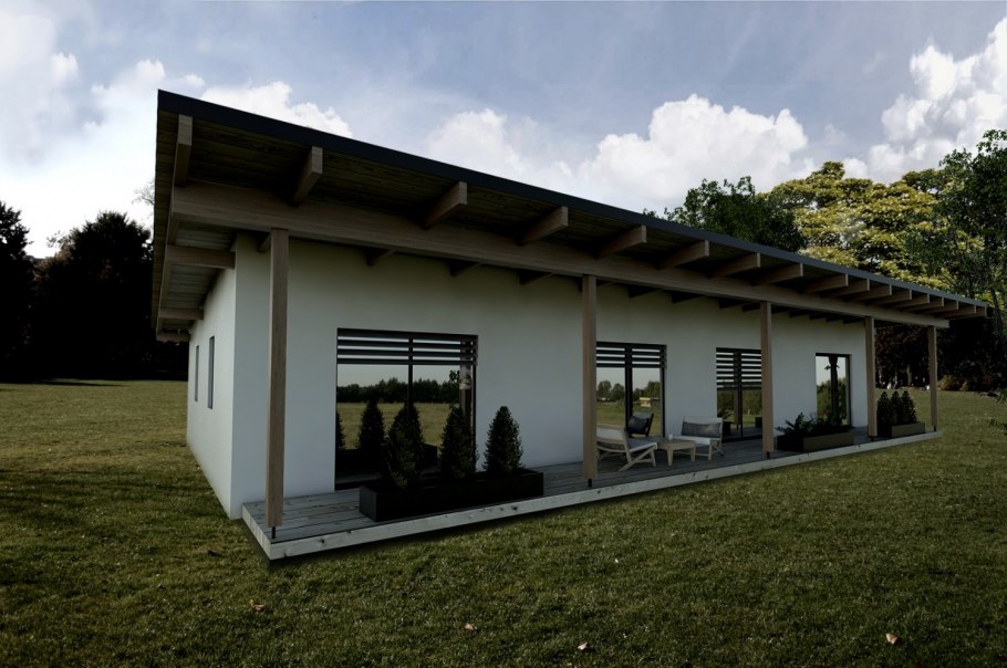 Дом с односкатной крышей