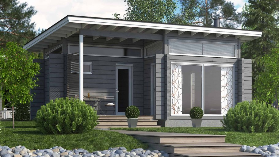 «Проект бани с односкатной крышей ПБ-16 4.0Х9.0 М "гера"»