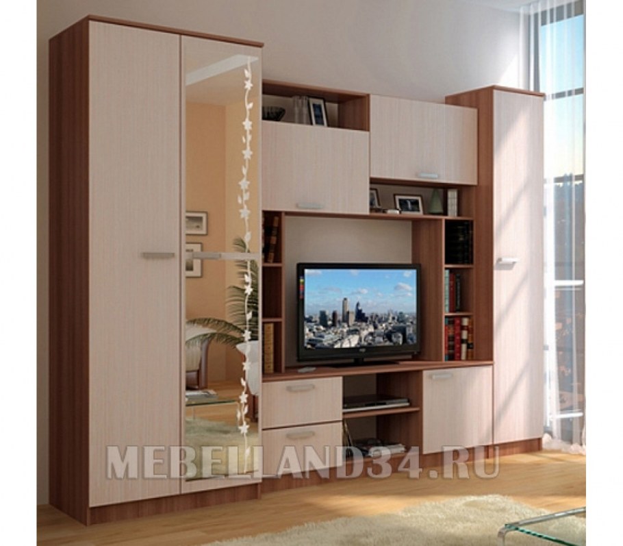 Гостиная Флора БТС ясень шимо дуб Атланта