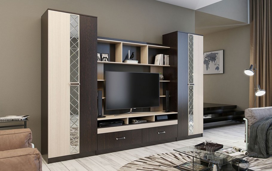 Стенка Палермо венге дуб Линаура