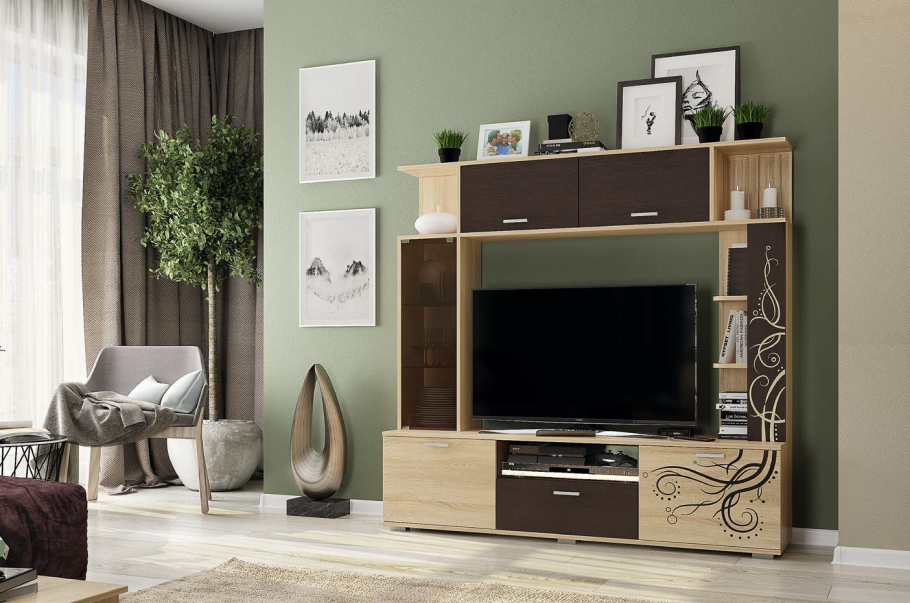 Мини-стенка "Ника" (дуб сонома/венге)