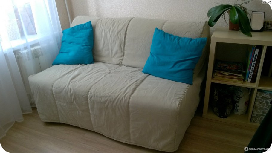 ЛИКСЕЛЕ диван-кровать 2-местный бежевый