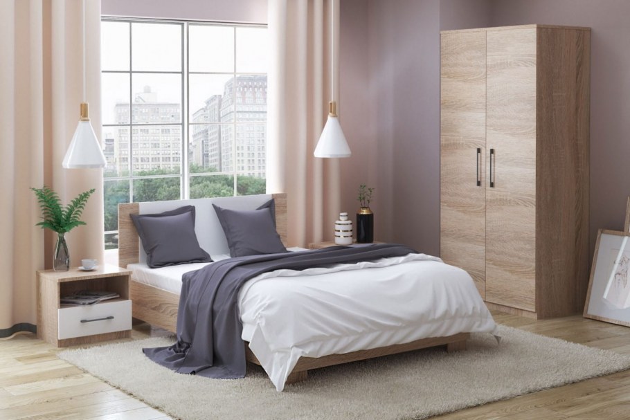 Спальня Аврора (дуб сонома/белый)