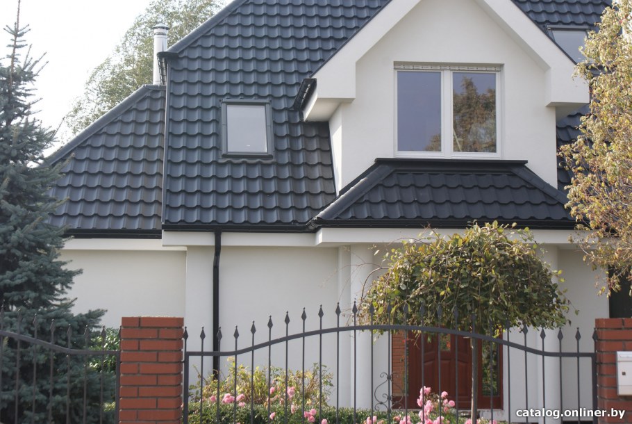 Металлочерепица Венеция черная матовая